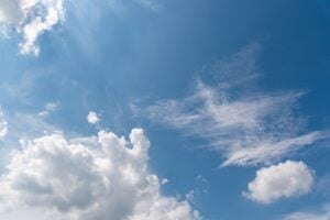 Blue bright sky with clouds